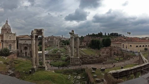 Time-lapse of Imperial Fora in Rome, Italy Stock Footage 89631222