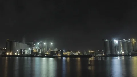 Time Lapse Industrial Harbour Stock Footage 78180327