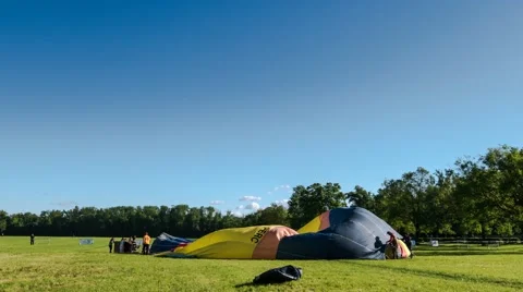 Time Lapse inflating balloon, Flight Festival Monza, about May 2016 Stock Footage 63310103