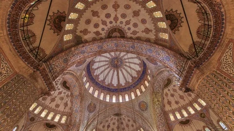 Time Lapse Inside the Blue Mosque, Tilt Shift, 4K Stock Footage 49511710