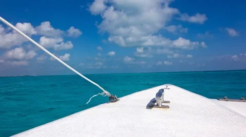 TIME LAPSE from inside a boat sailing on a beuatiful blue sea Stock Footage 47177590