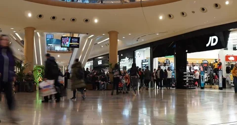 Time lapse inside bullring birmingham shopping centre uk Stock Footage 103148037