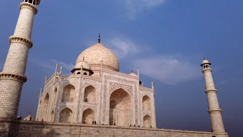 Time lapse inside the taj mahal UNESCO famous site Stock Footage 120109368