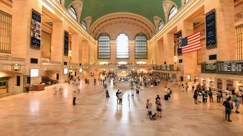 Time Lapse  - Interior - Crowds inside Grand Central Station Consorse - NYC Stock Footage 112807919