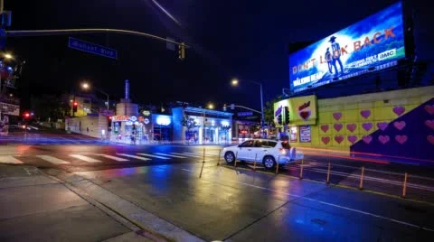 Time Lapse intersection at night Stock Footage 47628589