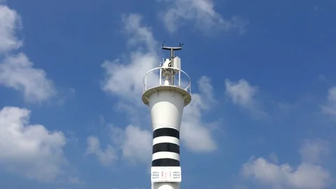 Time lapse of iron steel lighthouse - Architectural Motion and Tower Silhouette Stock Footage 340524097