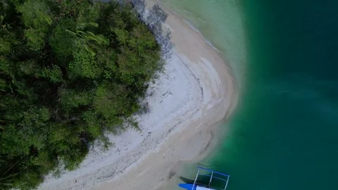Time lapse Island tropical white sand beach turquoise water. Nice aerial view Stock Footage 339826166