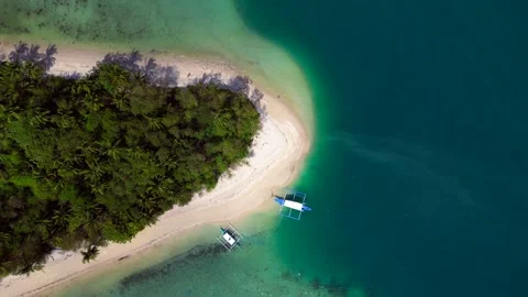 Time lapse Island tropical white sand beach turquoise water. Great aerial view Stock Footage 339826277