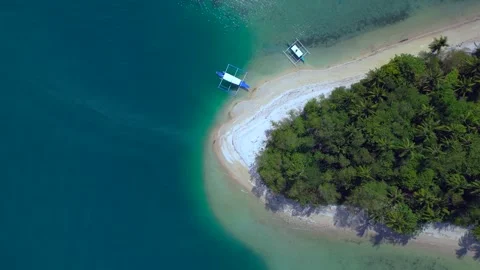 Time lapse Island tropical white sand beach turquoise water. Best aerial view Stock Footage 344589535