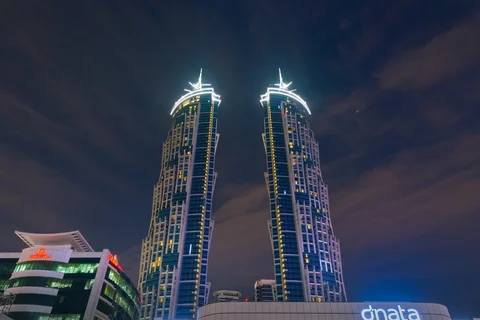 Time lapse of J W Marriott Marquis hotel- the tallest hotel -Dubai Stock Footage 125112256