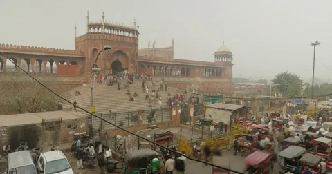 Time Lapse of Jama Masjid in Old Delhi, India Stock Footage 72992344