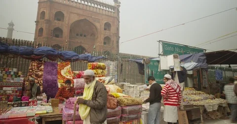 Time Lapse of Jama Masjid in Old Delhi, India Stock Footage 72999331
