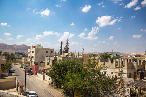 Time Lapse in Jericho, Palestine of Mount of Temptation (Jebel Quruntul) 库存影片 251590537