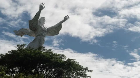 Time Lapse Jesus Blesses Christ Blessing Statue Manado Sulawesi Indonesia Stock Footage 202054445