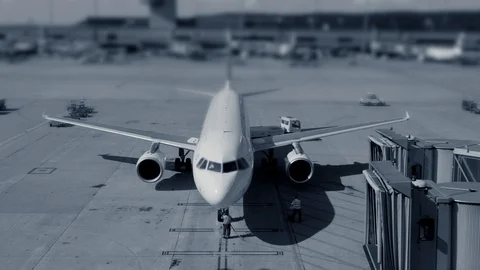 Time lapse of jet planes being refilled, refueled and prepared for flight  Stock Footage 86806564