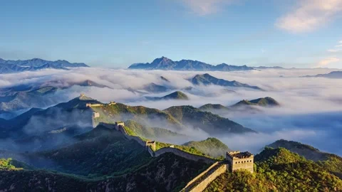Time-lapse of Jinshanling Great Wall Sunrise Stock Footage 333694546