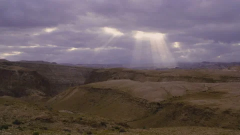 Time lapse of Judean desert on cloudy winter day Stock Footage 192417014