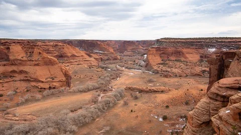 Time lapse of the Junction Overlook at Canyon de Chelly Arizona Stock Footage 104271043
