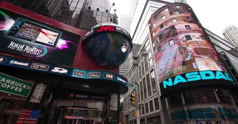 Time-lapse of the JVC and Nasdaq Marquee Stock Footage