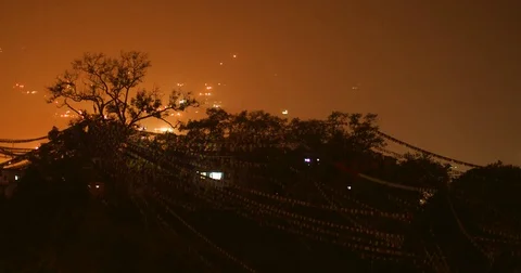 Time lapse of Kathmandu Valley at night in Kathmandu, Nepal. Stock Footage 72987283