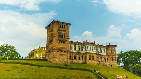 Time Lapse Of Kellie Castle With Beautiful Cloud.Perak.Malaysia.HD Stock Footage 94576114