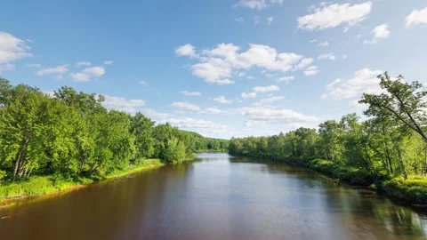 Time lapse Kettle River surrounded by forest in Minnesota Stock-Footage 256615469