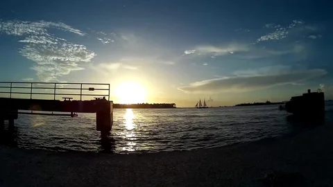 TIME LAPSE KEYS ISLAND SUNSET IN FLORIDA KEYS KEY WEST Stock Footage 85257241