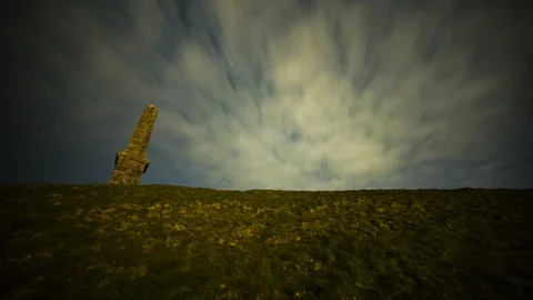 A time lapse at Kildoon hill, Maybole - Sunset to sunrise Stock Footage 94760764