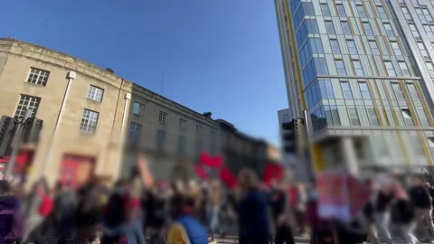 Time-lapse of Kill The Bill Protest in Bristol UK Stock Footage 151840519