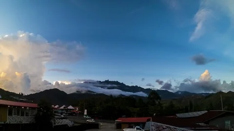Time Lapse Of Kinabalu Mountain With Beautiful Fog Over Mountain. 4K Stock-Footage 117994345