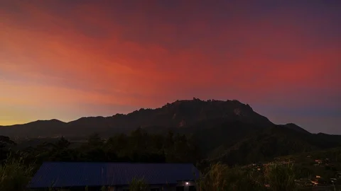 Time Lapse Of Kinabalu Mountain During Sunrise. Stock Footage 118151958