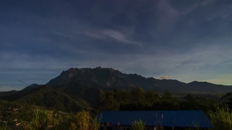 Time Lapse Of Kinabalu Mountain During Sunrise. Stock Footage 118152372