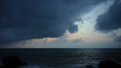 Time Lapse of Ko Samui Island Water Seascape Thai Landscape Storm Clouds Sunrise Video stock 98344912