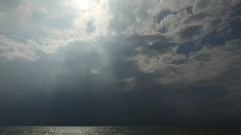 Time Lapse of Ko Samui Island Water Seaside and Granitic Rocks Dark Storm Clouds Stock-Footage 105714906