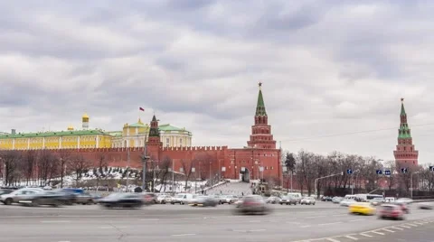 Time Lapse of Kremlin Wall Stock Footage 49175599