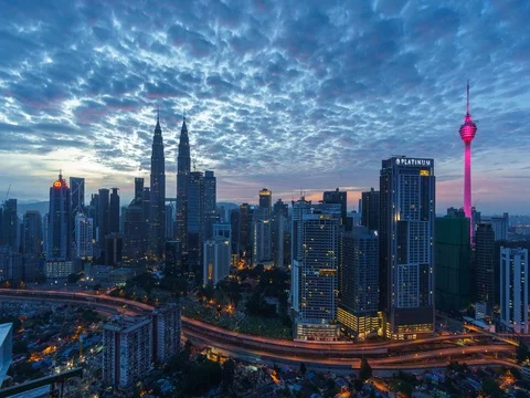 Time Lapse  Kuala Lumpur with a back ground of city centre Stock Footage 71945214