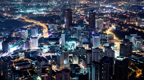 Time Lapse  Kuala Lumpur Evening Skyline  - Malaysia Stock Footage 54025919