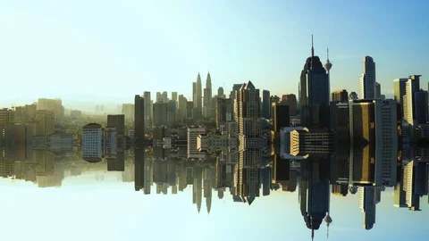 Time Lapse Of Kuala Lumpur Overlooking Kuala Lumpur Skyline During Sunrise.HD Stock Footage 129532607