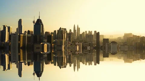 Time Lapse Of Kuala Lumpur Overlooking Kuala Lumpur Skyline During Sunrise.HD Stock Footage 129532938