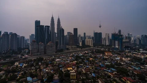 Time Lapse Of Kuala Lumpur Skyline .4K Stock Footage 119660153