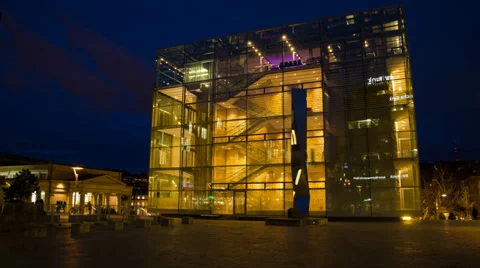 Time lapse Kunstmuseum Stuttgart 02 Stock Footage 36685620