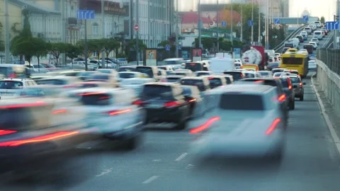 Time lapse of Kyiv freeway traffic Stock Footage 247366247