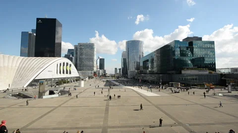 Time Lapse of La Defense Arch Daytime - Paris France Stock Footage 59940058