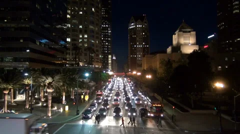 Time lapse LA traffic at night Stock Footage 37462192