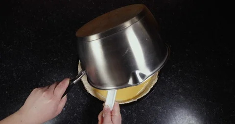 Time Lapse Of Lady Sieving Mixture Onto Puff Pastry Base To Make Delicious Stock Footage 109203799