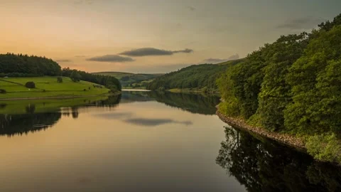 Time lapse of  Ladybower Res, Peak District National Park, Derbyshire, England Stock Footage 249481344