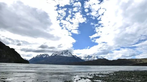 Time lapse of Lago Grey in Torres del Paine, Chile in Patagonia Stock Footage 73498460