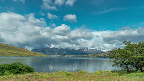 Time lapse of Laguna Azul in Torres Del Paine National Park in the Magallanes Stock Footage 151572652
