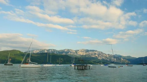 Time lapse at the lake, Attersee Stock Footage 65002785