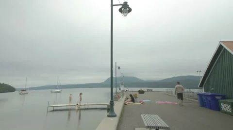 Time Lapse of lake dock Stock Footage 32234893